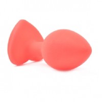 Small Size Red Color Silicone Anal Plug with Red Heart Shape Diamond